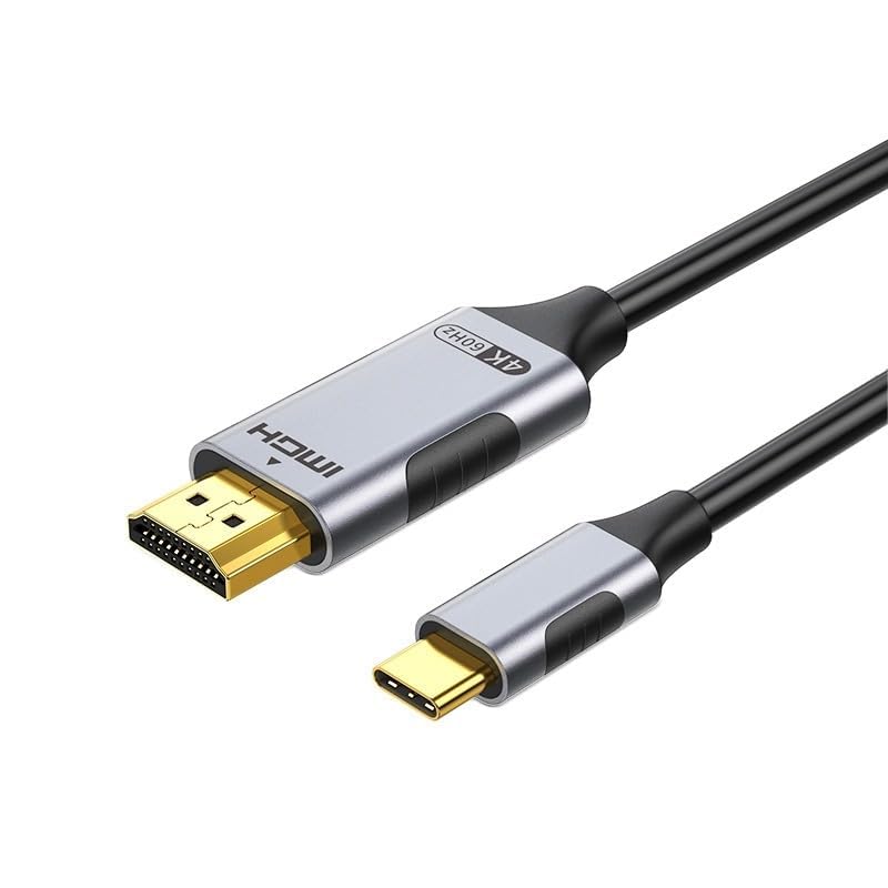 Cable USB C a HDMI 4K 2m, USB Tipo C a HDMI Compatible con iPhone 15, MacBook Pro/Air, iPad Pro, Samsung Galaxy S22/S23, DELL XPS, LG V40 – Cable 4K a 30Hz, Conector Duradero, Plug & Play