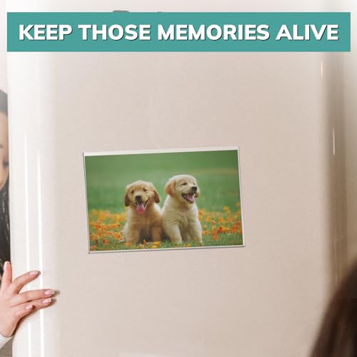 pbf 6x4 Magnetic Picture Frames for Refrigerator | 6 x 4 Clear Magnetic Acrylic Frames | Magnetic Photo Holders for Fridge, Locker, Photo Board, Art Display, Sign Holder (5-Pack) by pbf PHOTO BOOTH FRAMES - Image 3