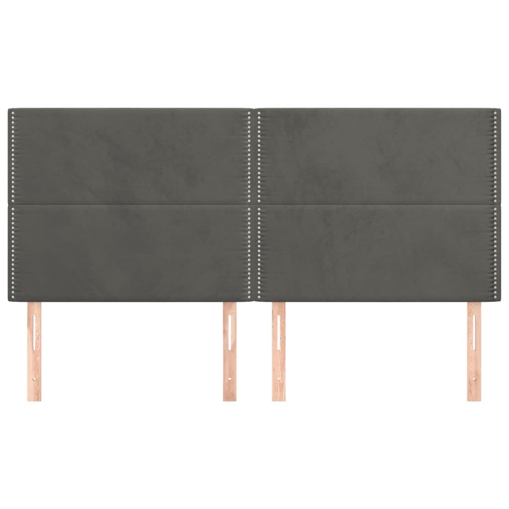 vidaXL Cabecero Cama Cabezal Dormitorio Estructura Habitación Mobiliario Muebles Decoración Adorno de Terciopelo Gris Oscuro 180x5x118/128 cm