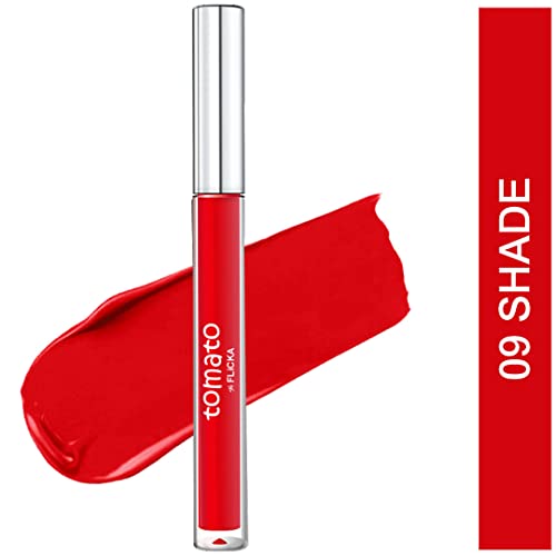 Image of FLiCKA Tomato Liquid Lipstick| Transfer Proof, Smudge Proof, Non-Sticky, Creamy Lightweight Lipstick For Women, Shade 9, 2ml