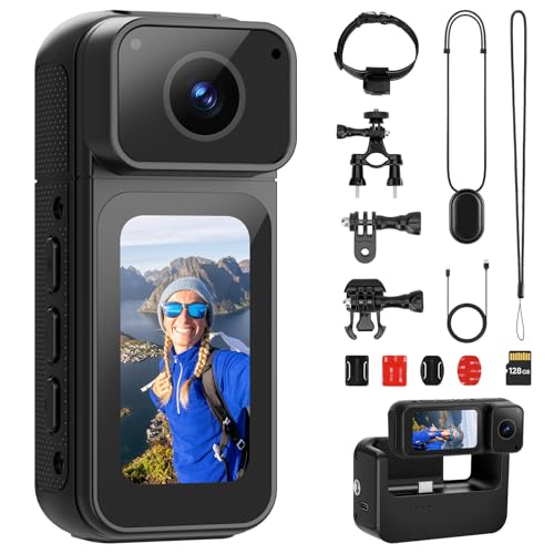 Image of Mini Body Camera 128G with 1.47'' LCD Screen, 2.7K Thumb Size Action Cam
