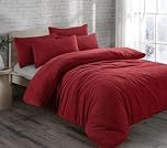 Dazzle Collection Teddy Fleece Duvet Cover with Pillow Case Set Quilt Cover Soft | Cozy | Warm Thermal Bedding Teddy Bear Duvet Cover (Red, Double)
