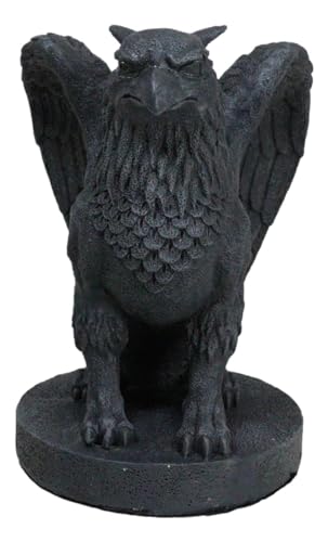 Ebros Gift Mythical Winged Griffon Griffin Eagle Lion Gargoyle Statue Faux Stone Resin Home Decor Figurine 6.75" Tall Gothic Sculptures Statues and Figurines Might and Magic Heroes and Royalty Symbol