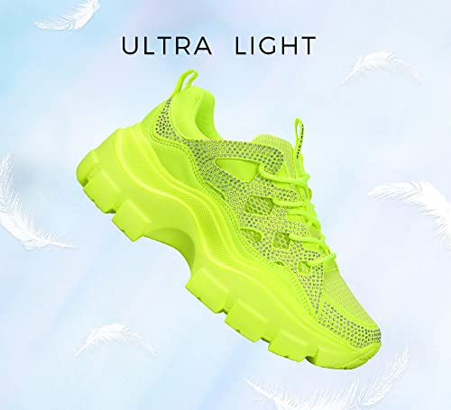 Image of LUCKY STEP Women Chunky Platform Dad Colorblock Casual Lace-Up Walking Sneakers