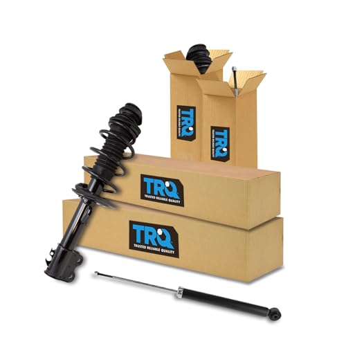 Image of TRQ Front and Rear Complete Strut Assembly & Shock Absorber Kit Complete Strut & Coil Spring Assembly Compatible with 2012-2015 Toyota Yaris