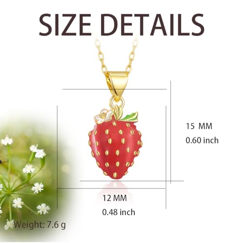 Tulip/Lily of the Valley/Sunflower/Strawberry/Cardinal/Ladybug/Cherry Necklace Jewelry Gifts for Women3