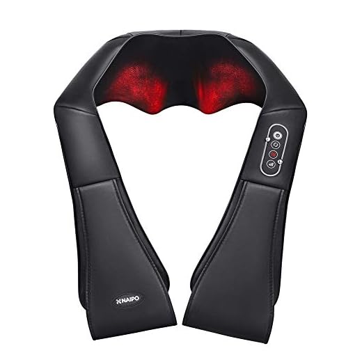 Naipo Shiatsu Back and Neck Massager with Heat Deep Kneading Massage for Neck, Back, Shoulder, Foot and Legs, Use at Home, Car, Office