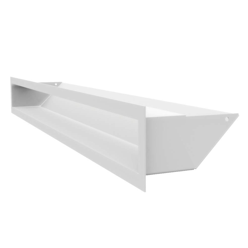 KRATKI griglia di ventilazione AIR | Griglia aria calda 9 x 80 cm | Bianco | Griglia di scarico per ventilazione camino | Presa d'aria con un angolo di 45 gradi | resistente al surriscaldamento