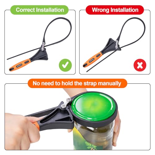 Toolwiz Bandschlüssel-Set, 2-teiliges Ölfilterschlüssel-Set, universeller Gummi-Bandschlüssel als Glasöffner, Rohrschlüssel, Sanitär – Orange