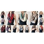 stylesilove Winter Plaid Infinity Scarf with Hidden Zipper Pocket Fashion Travel Scarf for Women and Men - Image 5