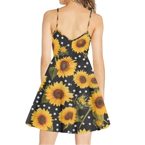 Image of Spaghetti Strap Midi Satin Dresses Summer Sleeveless Sundree Women Girl Beach Party Swing Dress