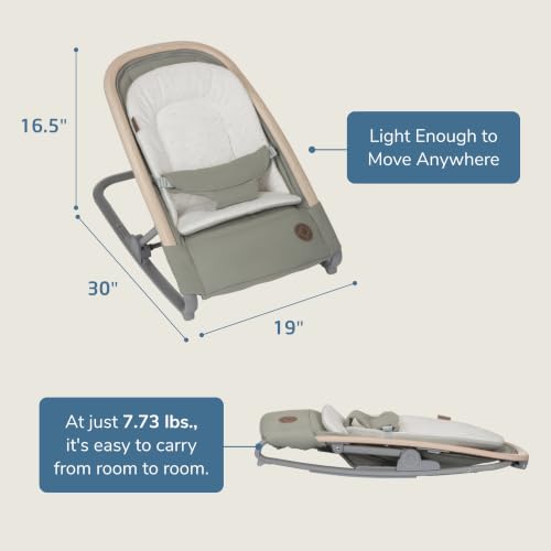 Maxi-Cosi Kori 2-in-1 Baby Seat & Rocker - Classic Green | Baby Chair with Rocking & Stationary Modes, 3 Recline Heights, Up to 20 lb; Compact Flat Fold - image 8