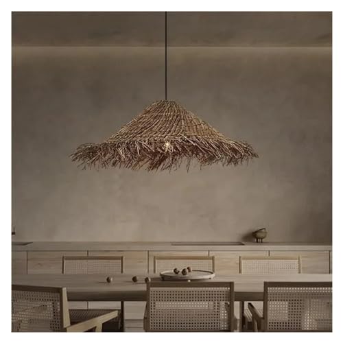 Luminaire suspendu E27 abat-jour rotin fait main pour une ambiance intérieure sereine