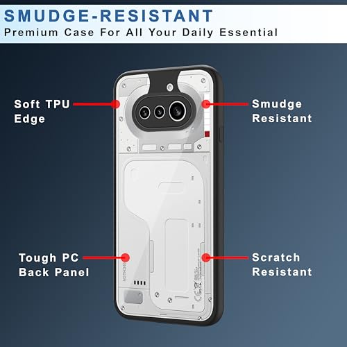 Image of CEDO Backcover for Nothing Phone 4a (5G) | Camera Protection Bump Shockproof Edge | Ultra Hybrid Transparent Acrylic Clear TPU+PC Hard Backcase Cover (Black)