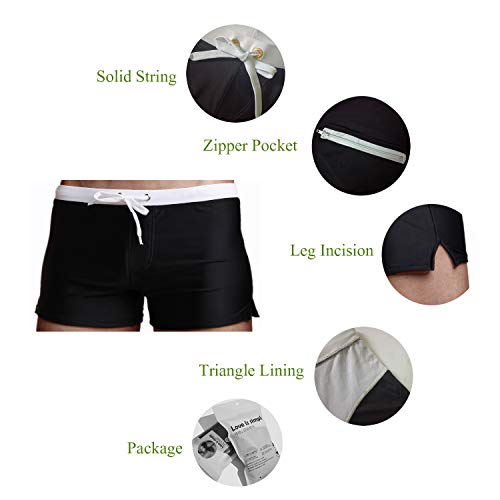 Image of TONLEN Mens Swimwear Short Swim Trunks with Zipper Pocket