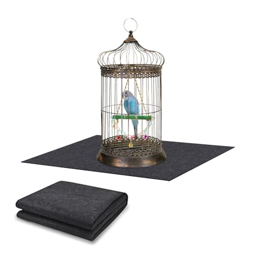 Ylsamzgkj Large Bird Cage Mat, Under Pet Cage Mat, Absorbent/Waterproof Felt Pad for Bird Cages, Reptile Aquariums, Dog Kennels, with Non-Slip Backing for Hard Floors and Surfaces (30 x 36 inch)