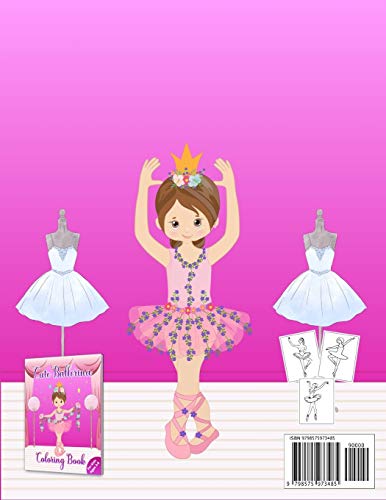 Ballerina Coloring Book For Kids: Ballet Colouring Book Fun Designs for Cute Aspiring Ballerina Love