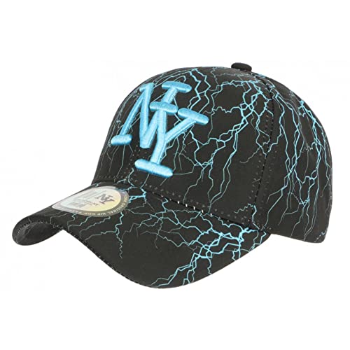 Hip Hop Honour Casquette Enfant Bleue et Noire Eklyr Originale NY Baseball de 7 à 12 Ans - Taille Unique - Bleu