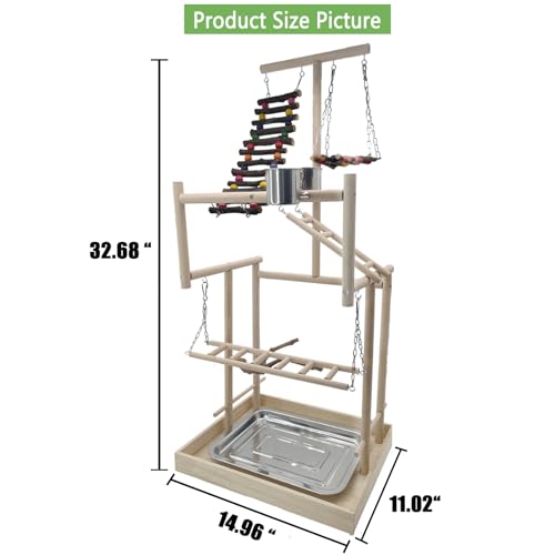 Hamiledyi Parquinho grande de 4 camadas para pássaros 81,28 cm de altura para animais de estimação P
