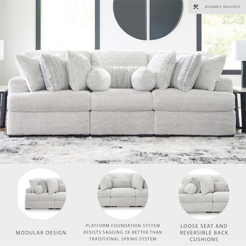 Image of Signature Design by Ashley Cuddlesome 3-Piece Modular Sectional, White