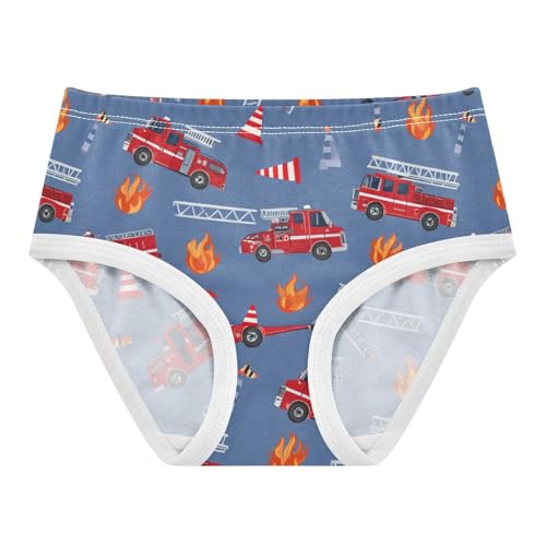 Wusikd Fire Trucks Traffic Cones Girls' Underwear Cotton Blue Girls Briefs Soft Toddler Underwear 2T