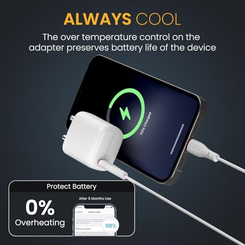 Image of Portronics Adapto 20X 20W Type C PD Fast Charging Adaptor, Fast Charger for iPhone 17 /16 /15 /14 /13 /12 Series with Plus /Pro /Pro Max Series Support, Samsung All Series Smartphones & All Type C Phone