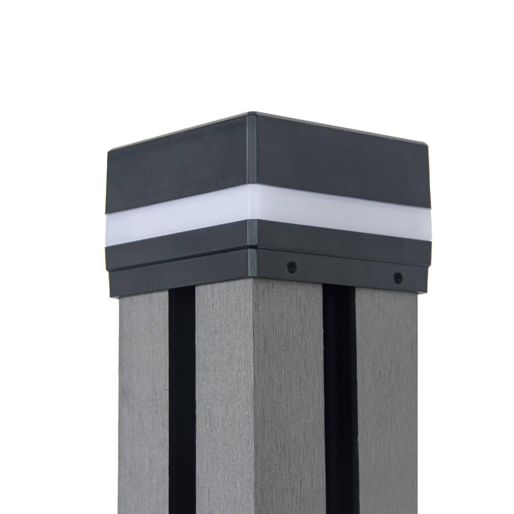 HOME DELUXE Pfostenabdeckung mit Solar LED Beleuchtung RANO - Menge: 6 | Pfostenkappe mit Solarbeleuchtung, Solar Pfostenbeleuchtung, LED Pfostenabdeckung