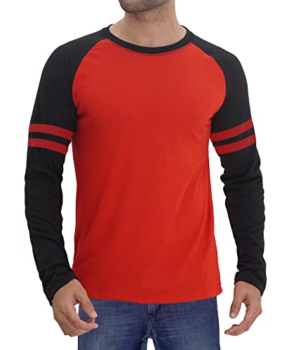 Decrum Raglan Shirt Men - Soft Sports Jersey Long Sleeve Baseball Shirts for Men