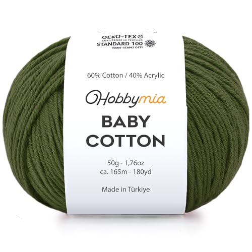 Image of Baby Cotton Blend Yarn - Soft Sport Weight Yarn for Crochet & Amigurumi - 50g /180yds - 60% Cotton 40% Acrylic - Ideal for Baby & Knitting Proj.(Woodland, 1 Ball)