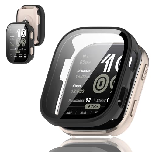 FINEEN Amazfit Bip 6�J�o�[ PC�f�� �����K���X�S�ʕی� �Ή� amazfit bip 6�P�[�X ��p �ی�P�[�X �f�U�C���ȒP���t�� �ϏՌ��� �����ߗ� �w��h�~ for �A�}�Y�t�B�b�g bip6 �P�[�X ���{���Ɏq�� �L�Y�h�~ ��