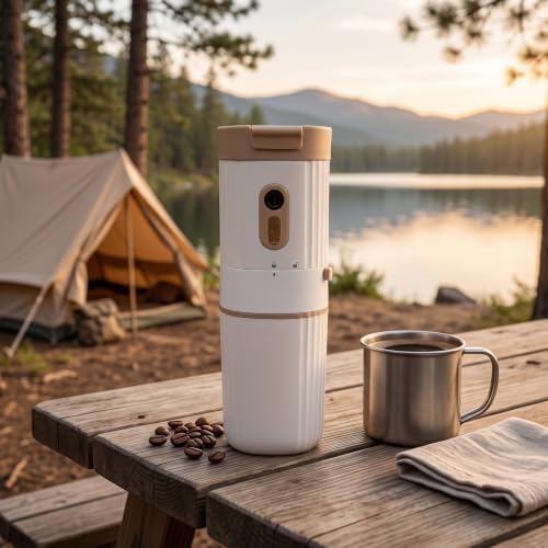 AYNEFY Portable Coffee Maker with Grinder, 7 Grind Settings Travel Machine - 3
