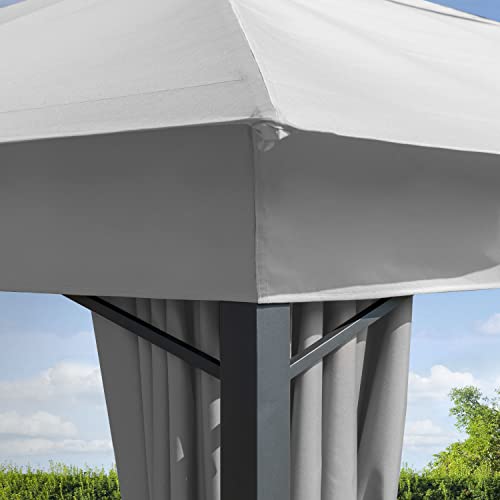 Cenador de jardín 3x4 m Aprox. 180g/m² Lona de Techo pabellón Impermeable 4 Lados Carpa de Fiesta Gris - imagen 5