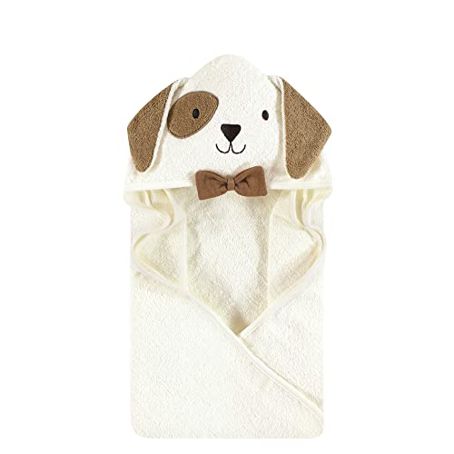Image of Hudson Baby Unisex Baby Cotton Animal Face Hooded Towel, Dog, One Size
