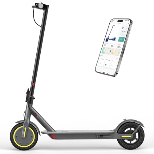 Joyhis 350W Electric Scooter for Adults Foldable E Scooter with App Control 19MPH Top Speed 15 Mile Range 8.5 Solid Tires Dual Brake System 265 lbs Load Commuter Electric Scooter