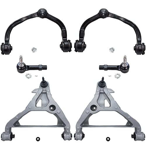 Image of Detroit Axle - 6pc Front End Control Arms Kit for 2004-2006 Ford Expedition Lincoln Navigator [Standard Suspension] 4 Upper & Lower Control Arms w /Ball Joints 2 Outer Tie Rods 2005 Replacement