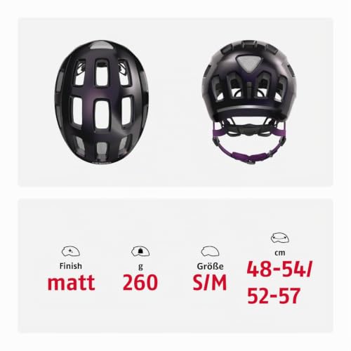 ABUS 40166 Fahrradhelm, Schwarz/Lila (Violet), S (48-54 cm​) – Ansicht 5