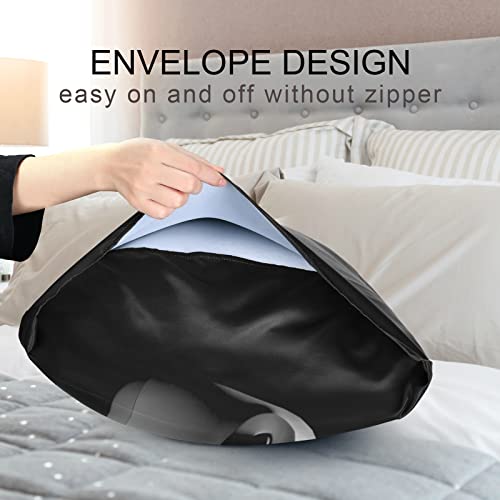 Oyihfvs Video Game Joystick Gamepad In Grey Isolated On Black Silky Satin Pillowcase For Hair And Skin, Soft Bed Pillow Cover, Decorative Silk Pillow Cases, Queen Size 20X30 Inches #TOP5