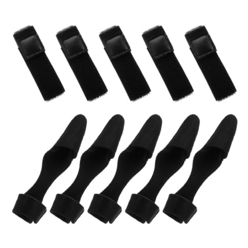 10pcs Black Fishing Rod Tip Sleeve Set with Elastic Fastener Straps