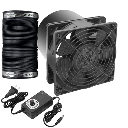 5in Air Exhaust Fan Fume Extractor, 6000RPM 210CFM DC12V Fan w/ 6.5ft Hose for 3D Printer, 3D Laser, Grow Tent, DIY