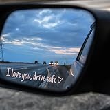 8PCS Drive Safe Mirror Sticke,I Love You Drive Safe,Cute Drivesafe Car Window Decals,Funny Rearview Mirrordecal,Suitable for Car Window Mirrors