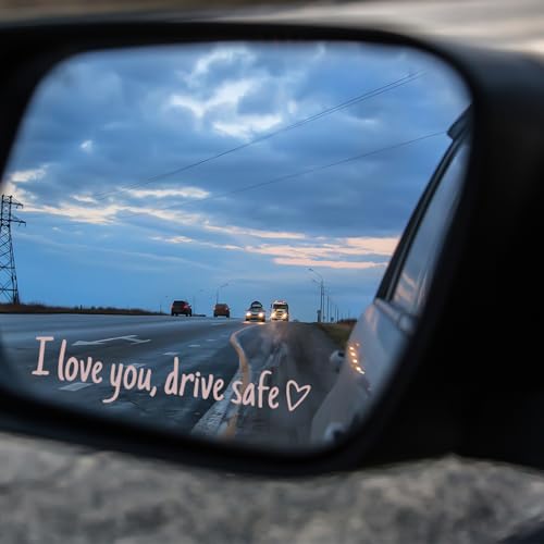 8PCS Drive Safe Mirror Sticke,I Love You Drive Safe,Cute Drivesafe