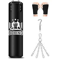 JUOIFIP Boxsack Hängend, Ungefüllt Boxsack Erwachsene, Microfiber Leder Schwere Tasche für das Training Kickboxen Fitness MMA Grappling Muay Thai Karate