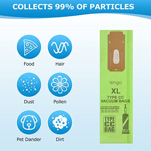 Image of 16 Pack Vacuum Bags Replacement for Oreck Type CC, Fit all Orеck XL Upright Vacuum Cleaner, XL XL2 XL7 XL21, Replaces Part #CCPK8, CCPK8DW, Green
