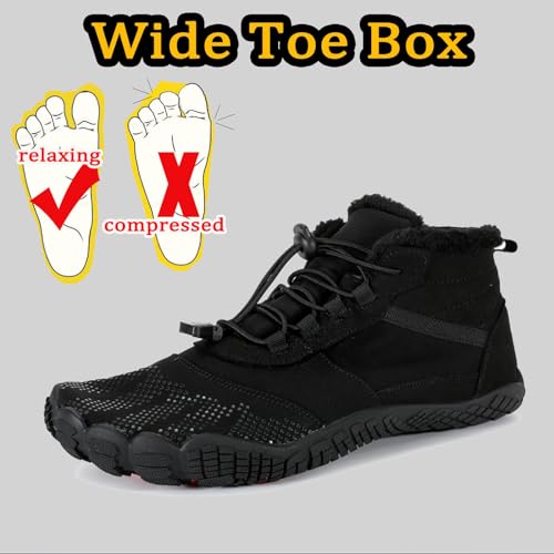 Mens Womens Snow Boots Barefoot Shoes Waterproof Wide Toe Box Shoes Minimalist Zero Drop Sole Cotton Boots Sneakers3