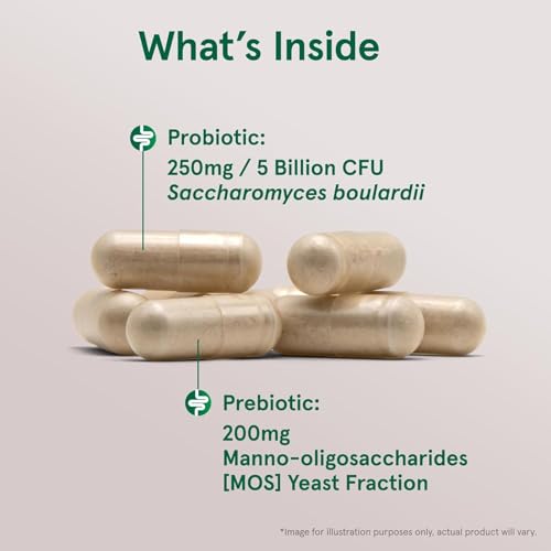 Image of Jarrow Formulas Saccharomyces Boulardii + MOS - 5 Billion Viable Organisms Per Serving - 90 Delayed Release Veggie Caps, 2 Pack - Probiotic + Prebiotic - Intestinal Tract Support - Up to 180 Servings
