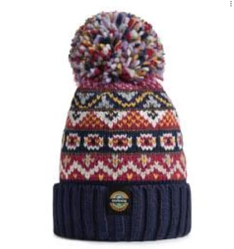 Super Bobble Men's Blue Superbobble Midnight Fairisle Reflective Beanie Size 7
