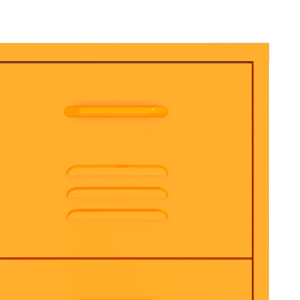 vidaXL Armario Almacenamiento Aparador Librería Alacena Estantería Organizador Muebles Hogar Estable Acero Amarillo Mostaza 80x35x101,5 cm