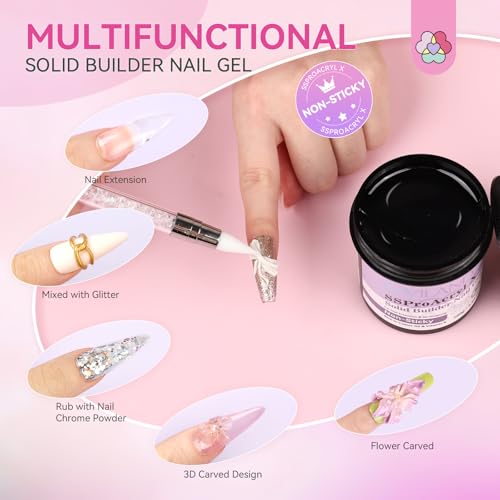 Image of SAVILAND Solid Builder Nail Gel for Nails: Non-Sticky Sculpting Gel for Nails Art 100 g 3D Nail Gel VE Castor Oil Hard Gel for Nails Extension 3D Nail Art DIY Carving Patterns Decoration SSProAcryl X