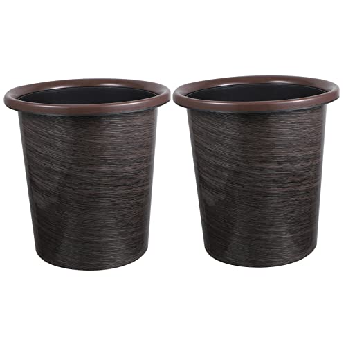 Canecas de basura rectangulares marrón madera vintage set 2