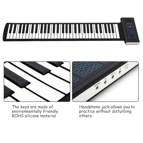 Piano Enroulable 61 Touches, Piano à Clavier De Table, 128 Sons Différents, 14 Chansons De Démonstration, 100 Rythmes, Instrument De Musique électronique pour Piano à Main pour l’enseignement - Les Beatles, Paul McCartney, John Lennon, RIngo Starr, George Harrison Piano Enroulable 61 Touches, Piano à Clavier De Table, 128 Sons Différents, 14 Chansons De Démonstration, 100 Rythmes, Instrument De Musique électronique pour Piano à Main pour l'enseignement – Image 3